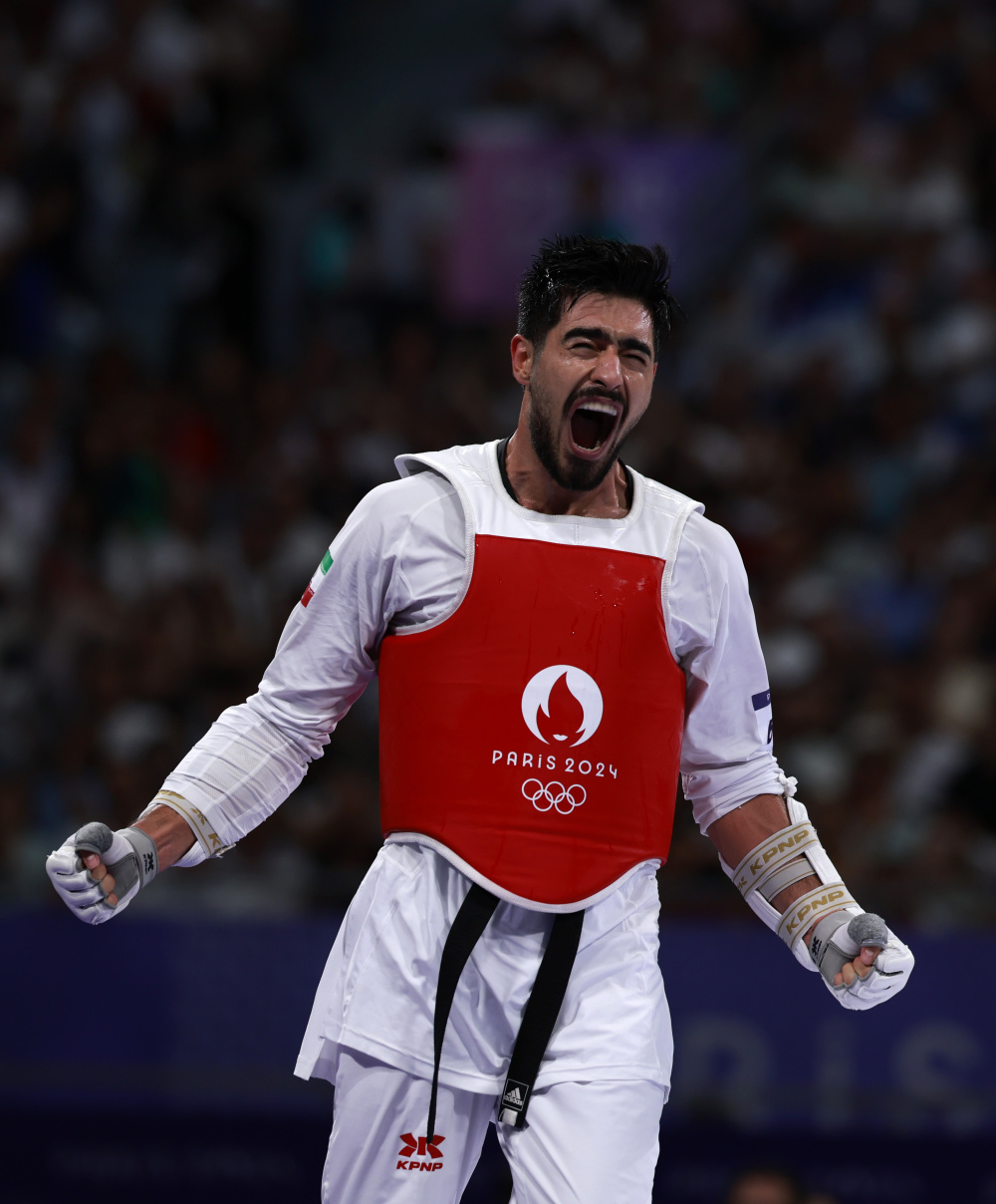 跆拳道比赛中，韩国选手夺得头筹